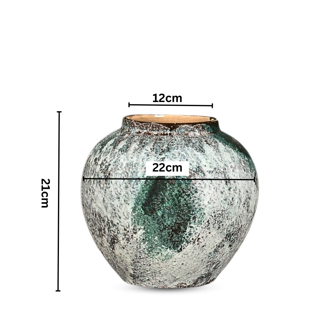 SOGA 21x22cm Green Small Ceramic Flower Vase Elegant Living Room Home Decor