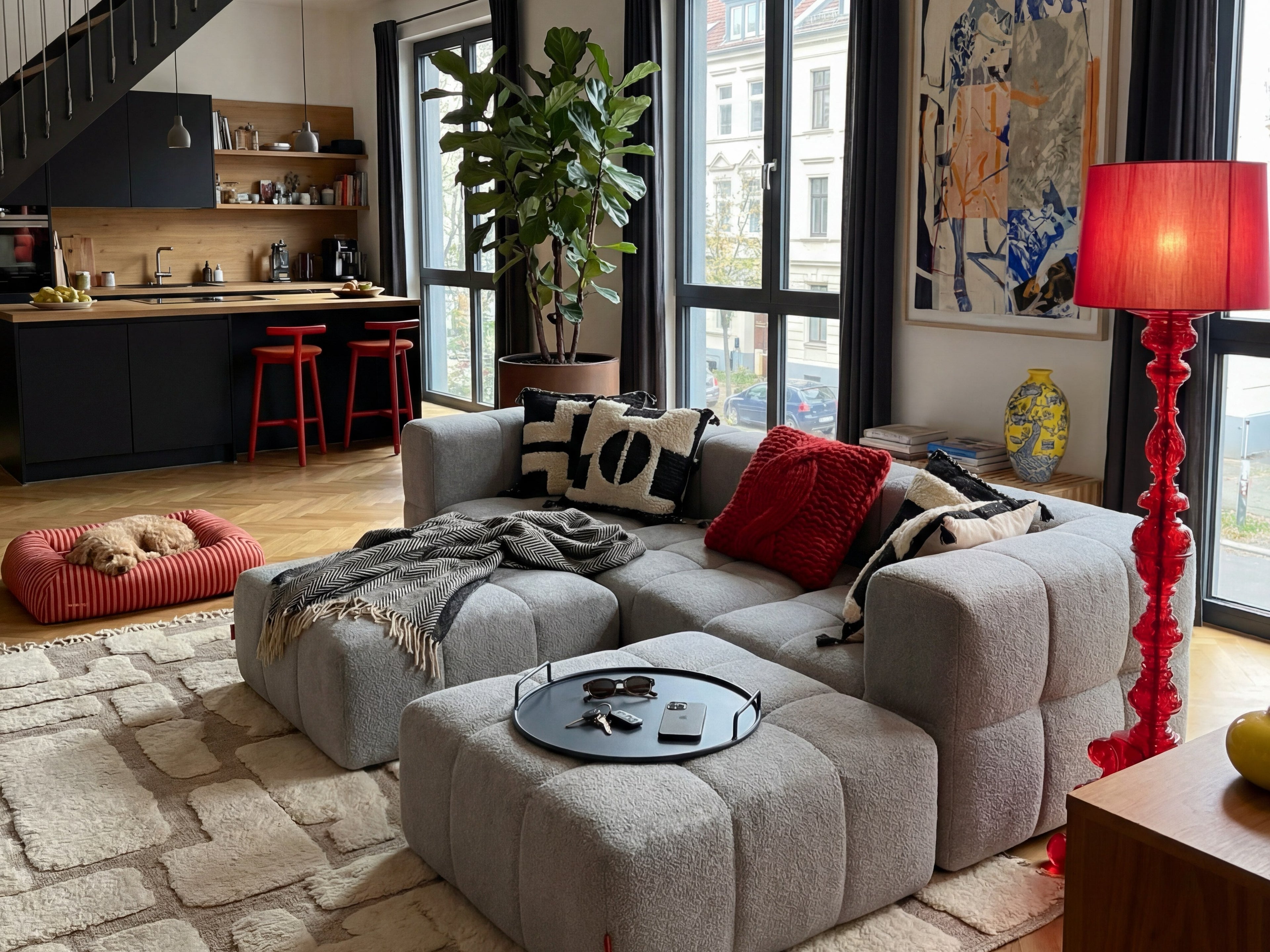 4 Teiliges Modulares Sofa – Grau