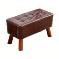 Elegant Hardwood Entryway Faux Leather Bench