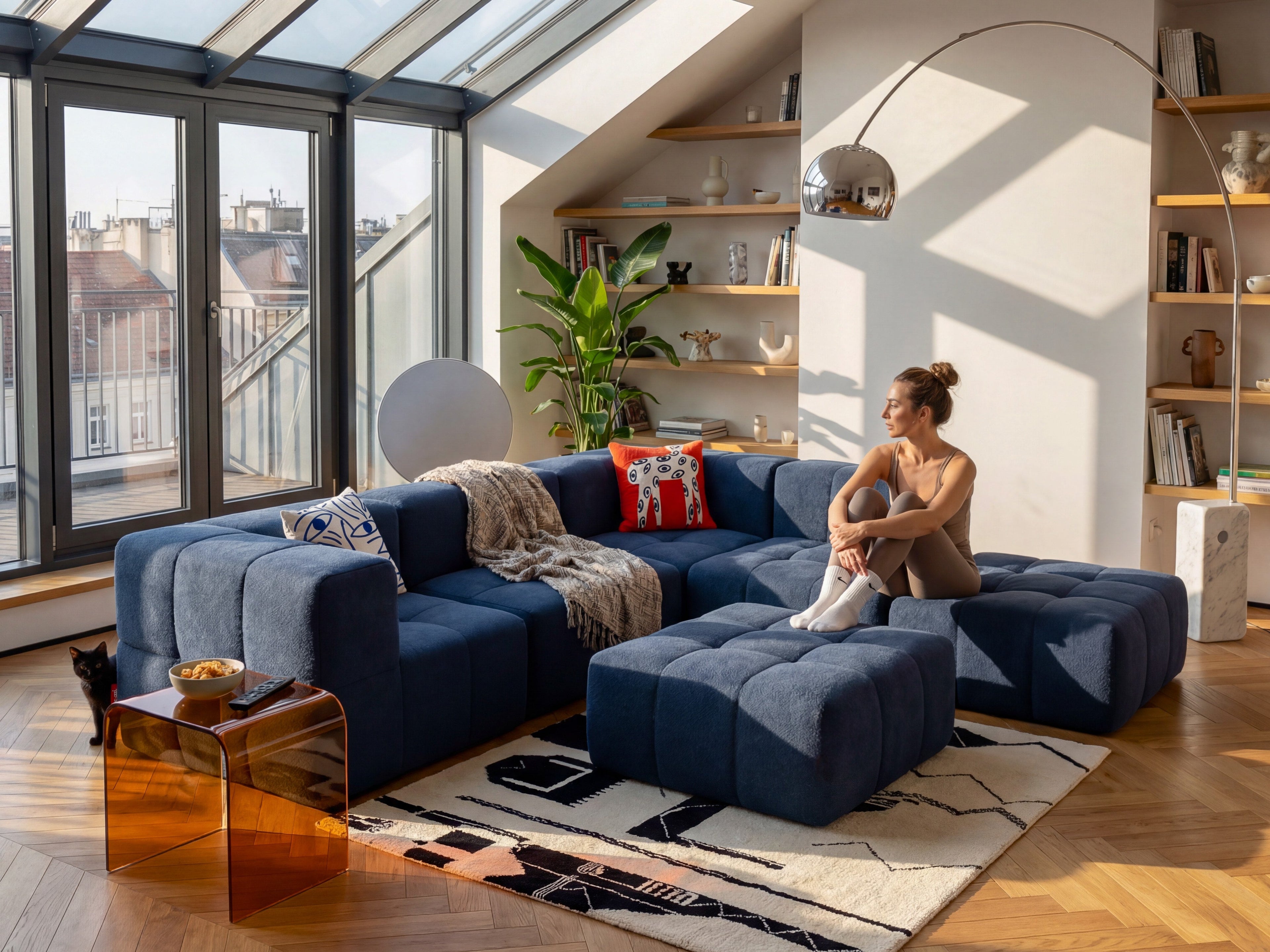 3-Piece Modular Sofa – Blue