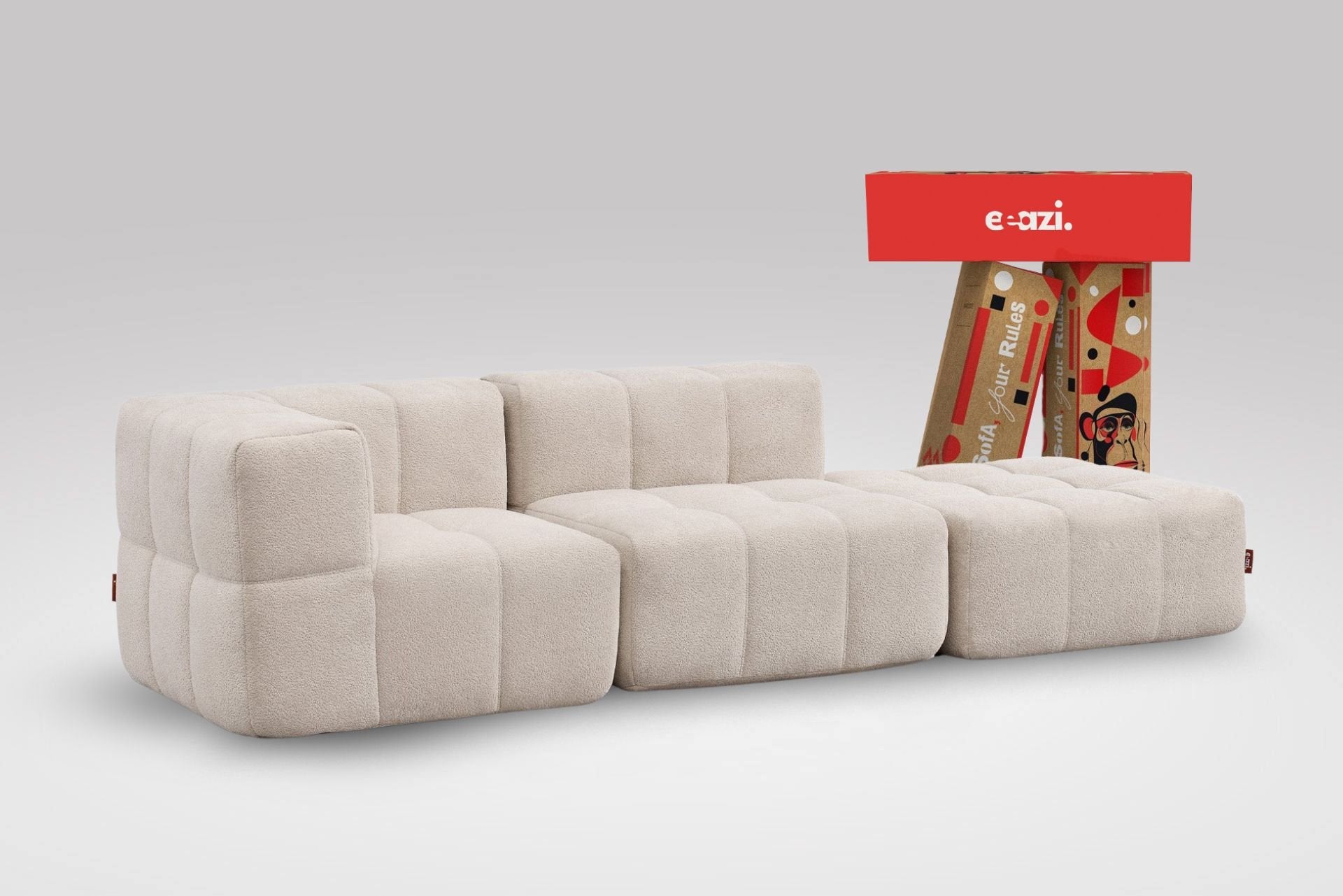 3-Piece Modular Sofa – Beige