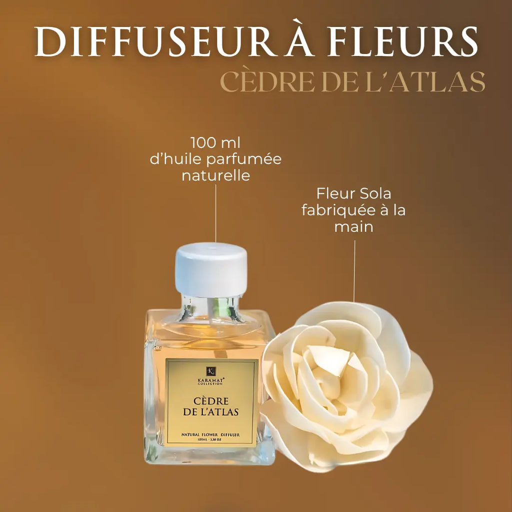 DIFFUSEUR À FLEURS 100ml – CÈDRE DE L’ATLAS