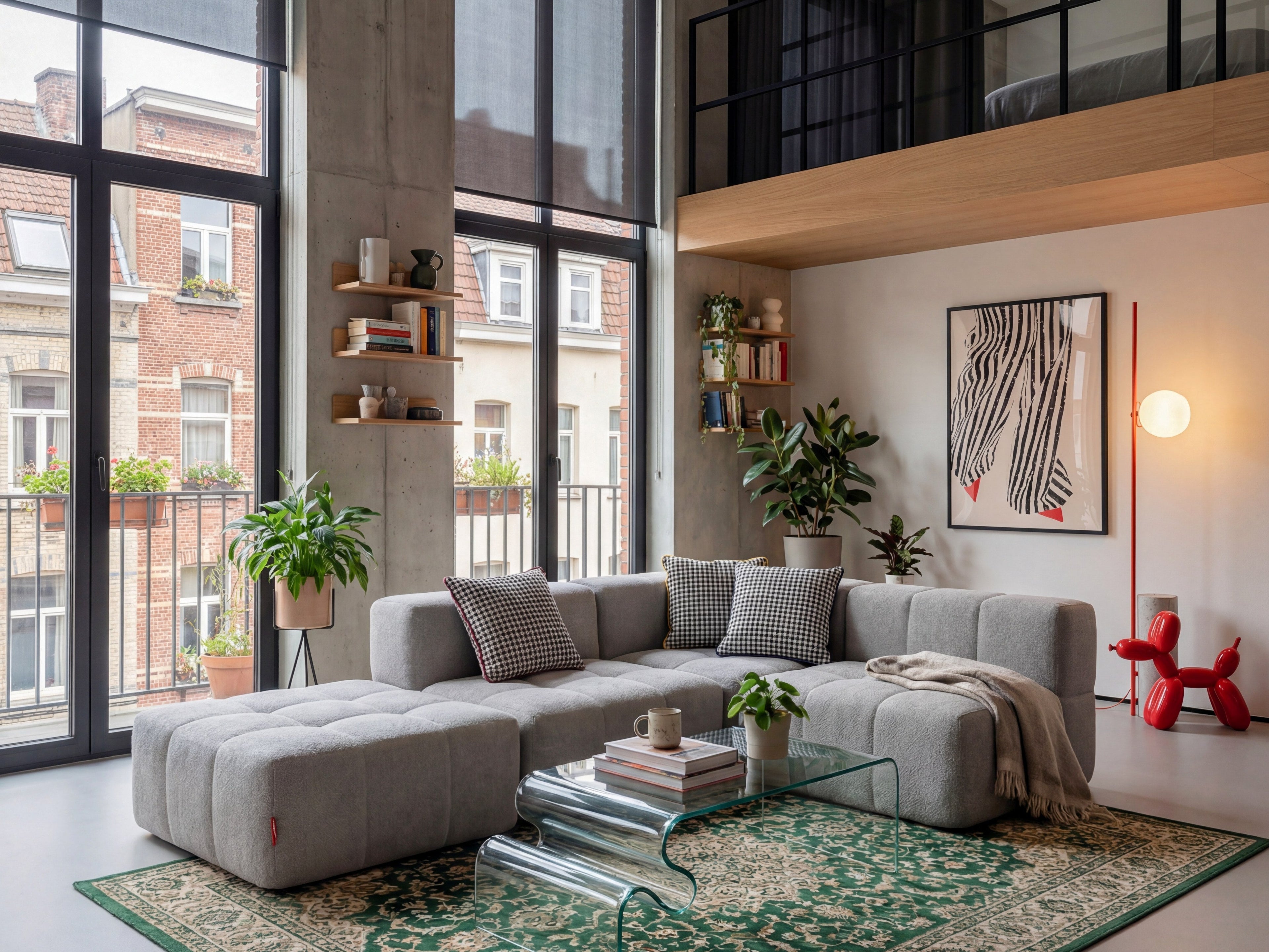 4 Teiliges Modulares Sofa – Grau