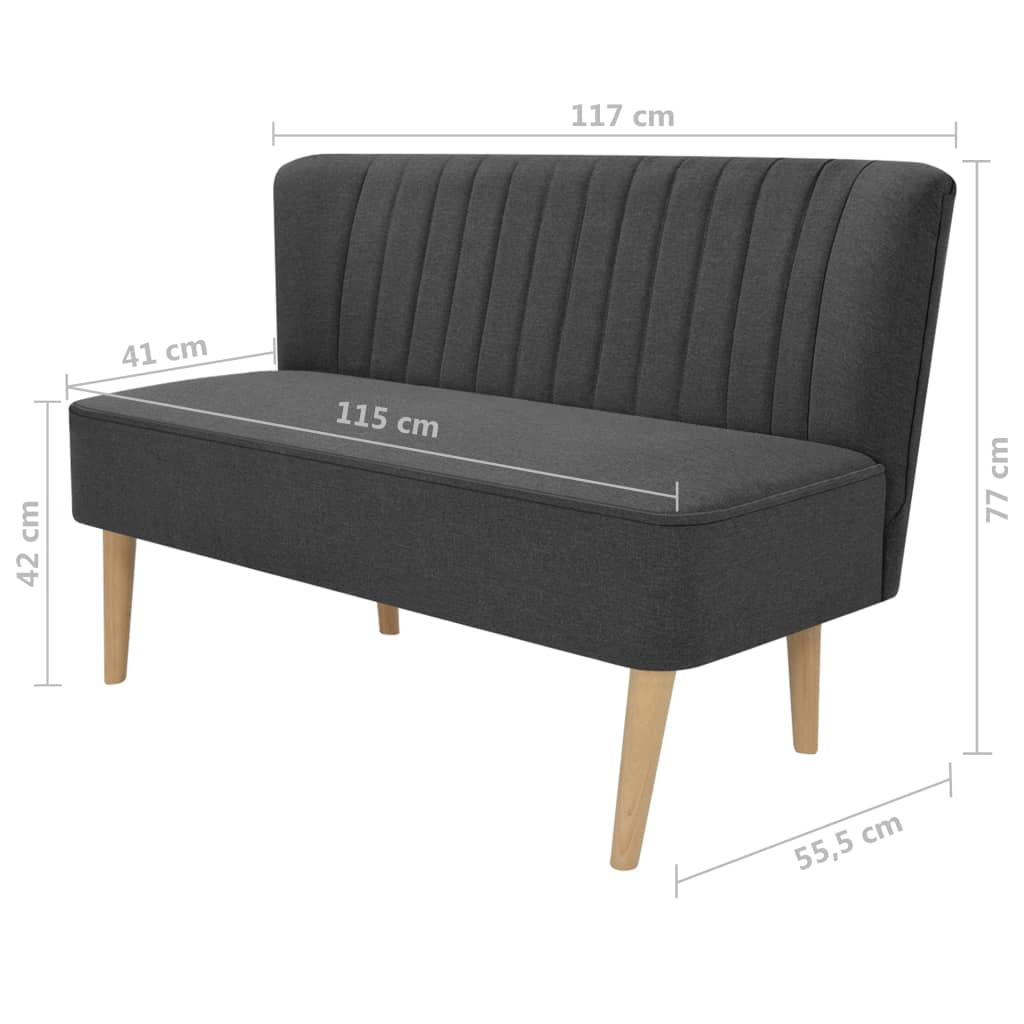 NNEVL Sofa Fabric 117x55.5x77 cm Dark Grey