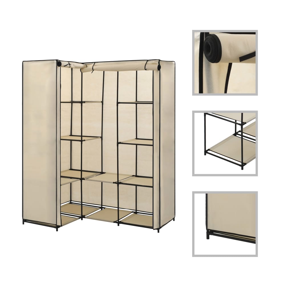 vidaXL Closet Corner Wardrobe Bedroom Closet Freestanding Clothing Rack Rail