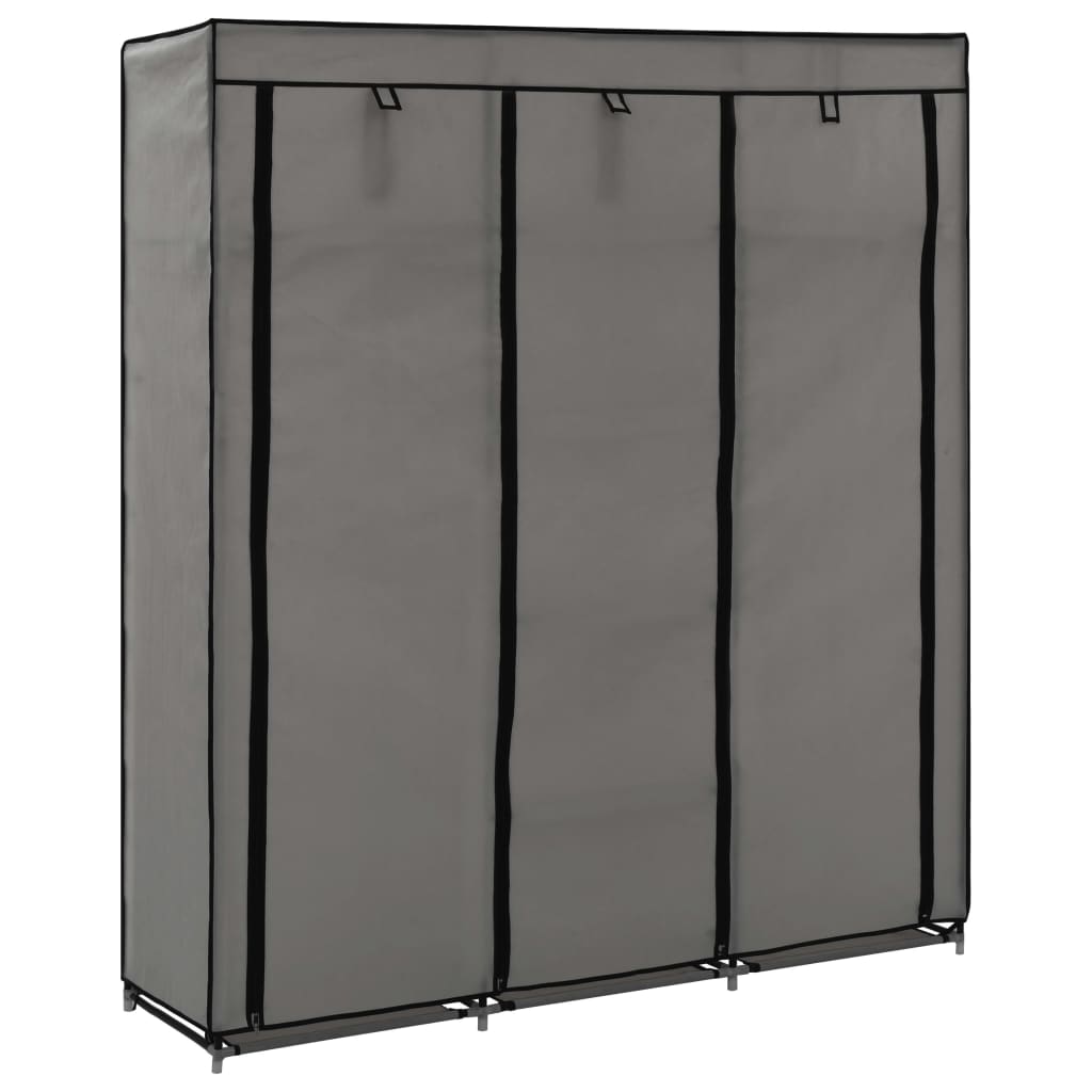 vidaXL Clothing Rack Storage Wardrobe Closet with Compartments and Rods Fabric