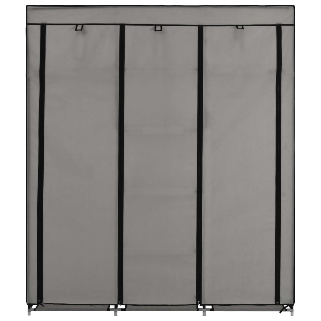 vidaXL Clothing Rack Storage Wardrobe Closet with Compartments and Rods Fabric