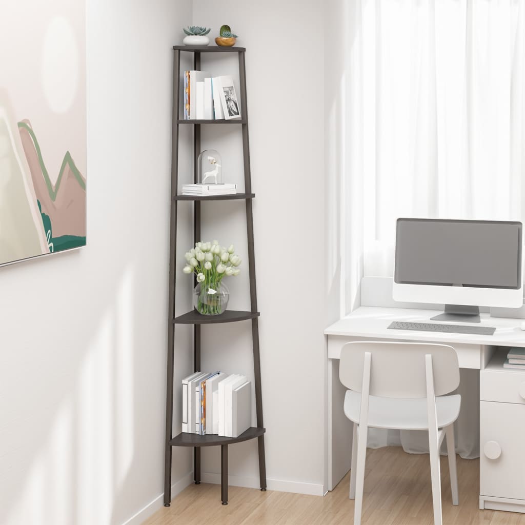 vidaXL 5-Tier Corner Shelf Storage Display Bookshelf for Home Living Room