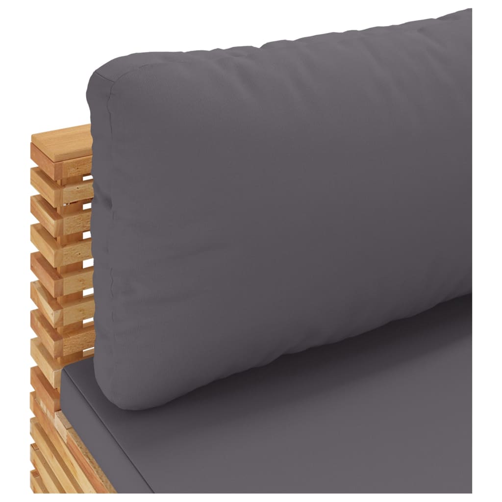 NNEVL Garden Middle Sofa with Dark Grey Cushions Solid Wood Teak-4