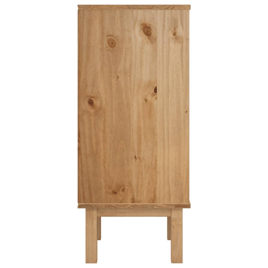 NNEVL Drawer Cabinet OTTA Brown&White 45x39x90cm Solid Wood Pine