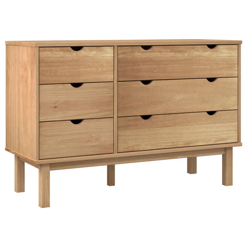 NNEVL Drawer Cabinet OTTA 111x43x73.5 cm Solid Wood Pine
