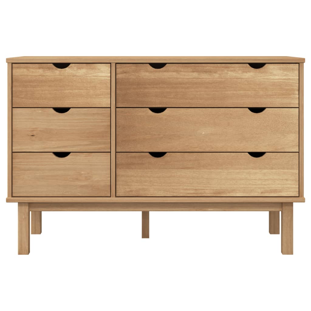 NNEVL Drawer Cabinet OTTA 111x43x73.5 cm Solid Wood Pine