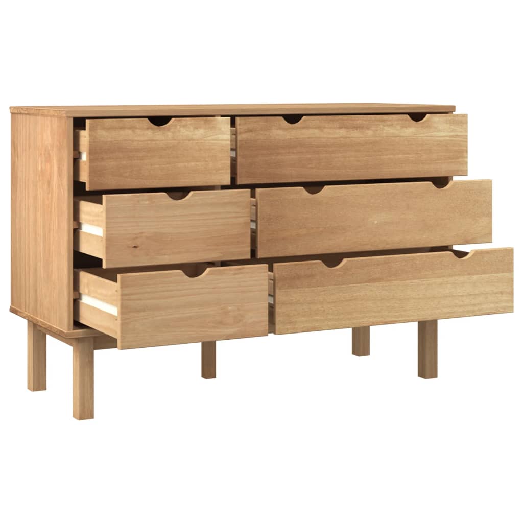 NNEVL Drawer Cabinet OTTA 111x43x73.5 cm Solid Wood Pine