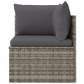 NNEVL Garden Corner Sofa with Cushion Grey 57x57x56 cm Poly Rattan