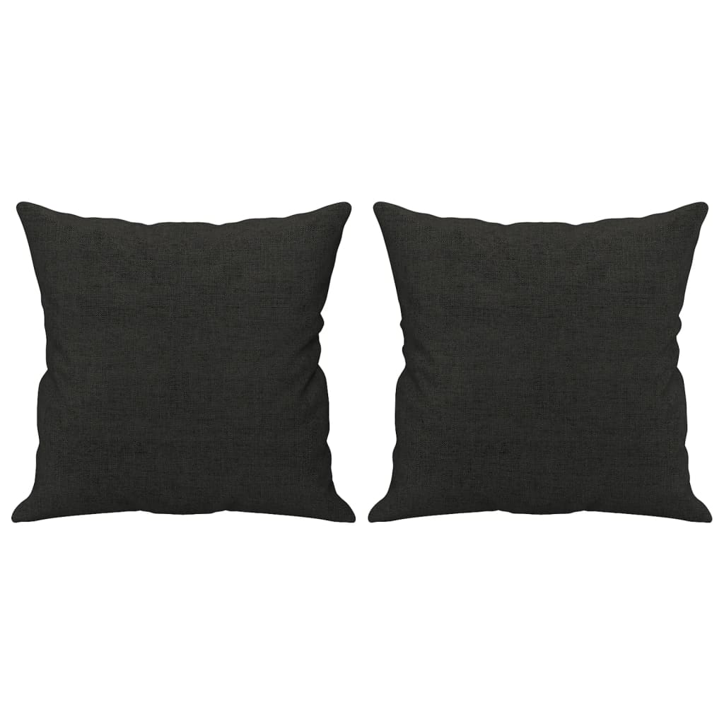 NNEVL 2-Seater Sofa with Throw Pillows Black 120 cm Fabric