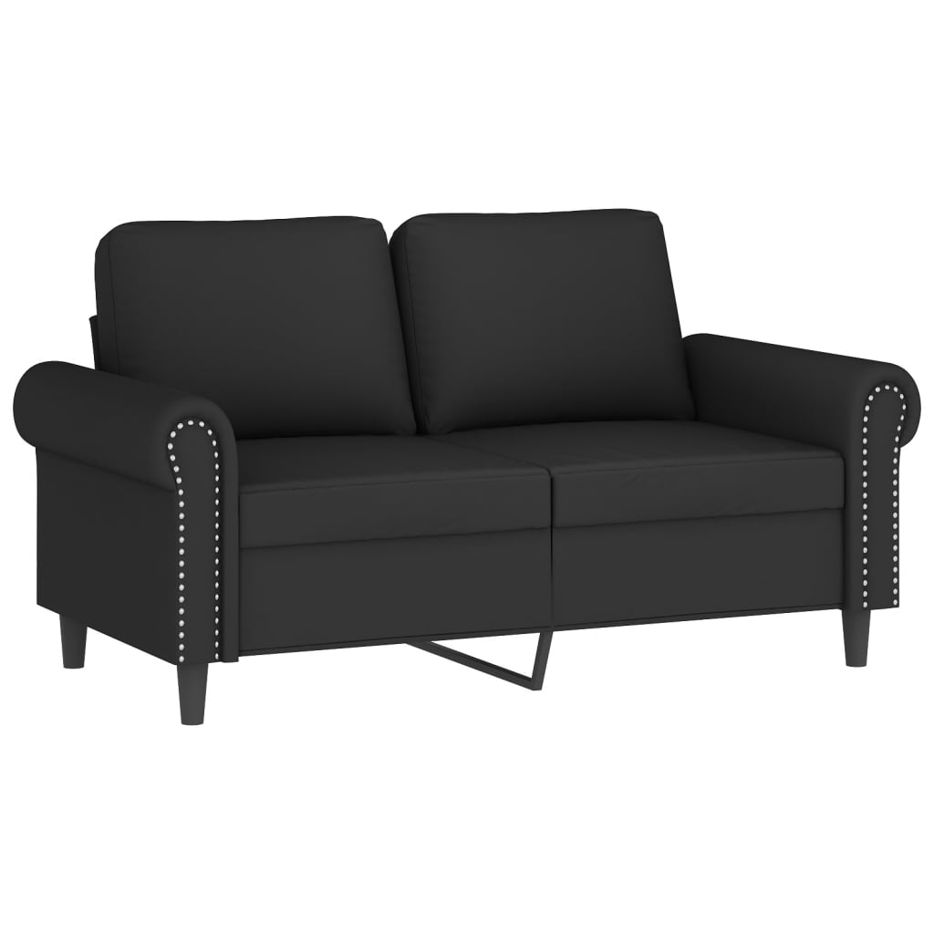 NNEVL 2-Seater Sofa with Throw Pillows Black 120 cm Velvet
