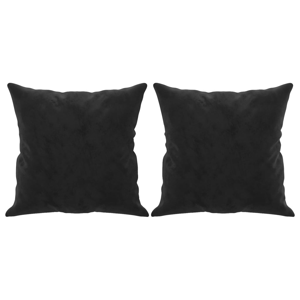 NNEVL 2-Seater Sofa with Throw Pillows Black 120 cm Velvet