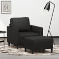 vidaXL Sofa Chair Accent Single Sofa Armchair with Footstool Faux Leather