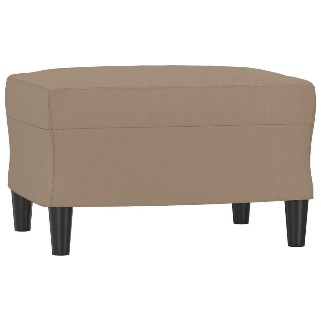 NNEVL 3-Seater Sofa with Footstool Cappuccino 180 cm Faux Leather