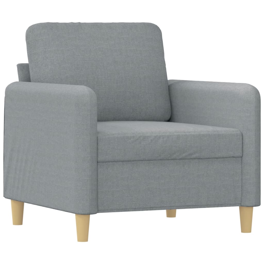 NNEVL Sofa Chair with Footstool Light Grey 60 cm Fabric