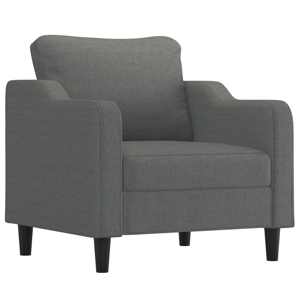 vidaXL 4 Piece Sofa Set with Pillows Dark Gray Fabric