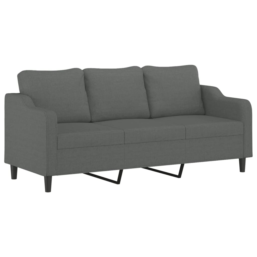 vidaXL 4 Piece Sofa Set with Pillows Dark Gray Fabric