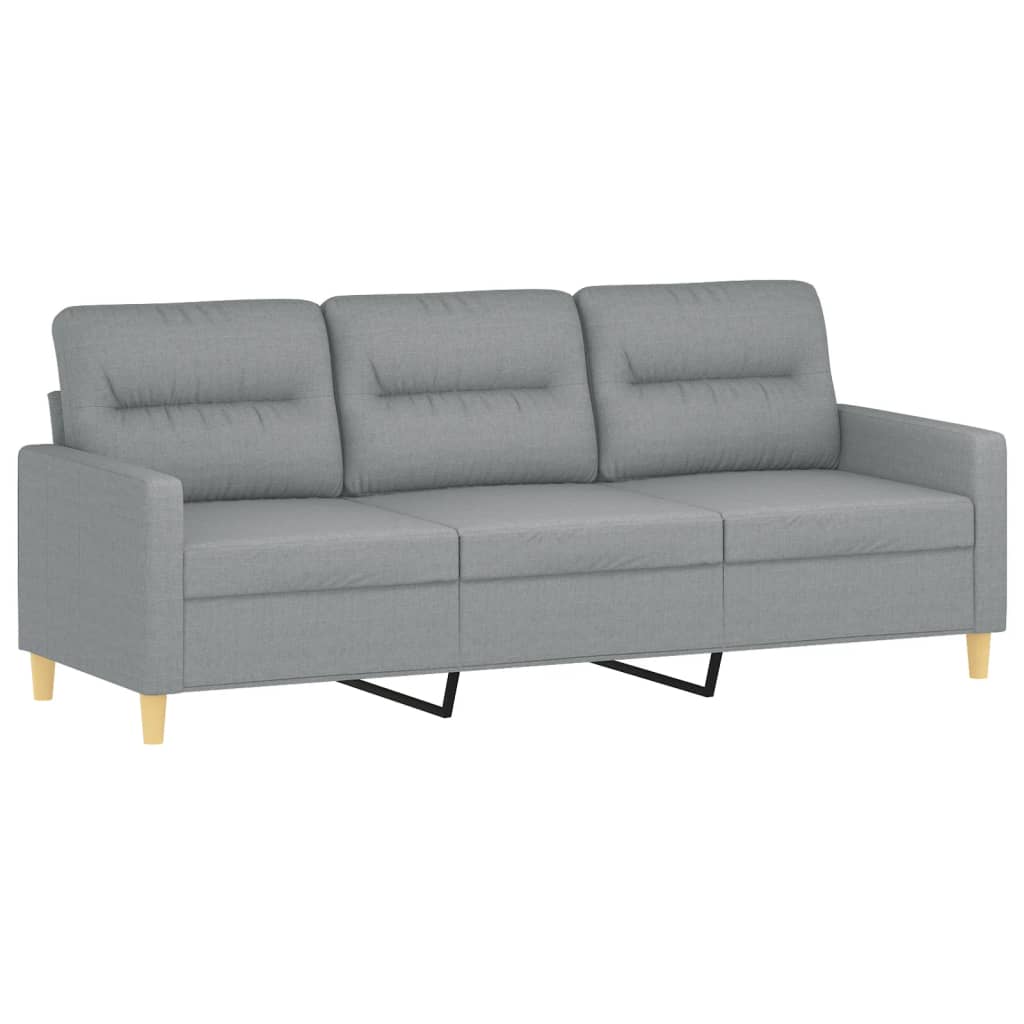 NNEVL 3-Seater Sofa Light Grey 180 cm Fabric