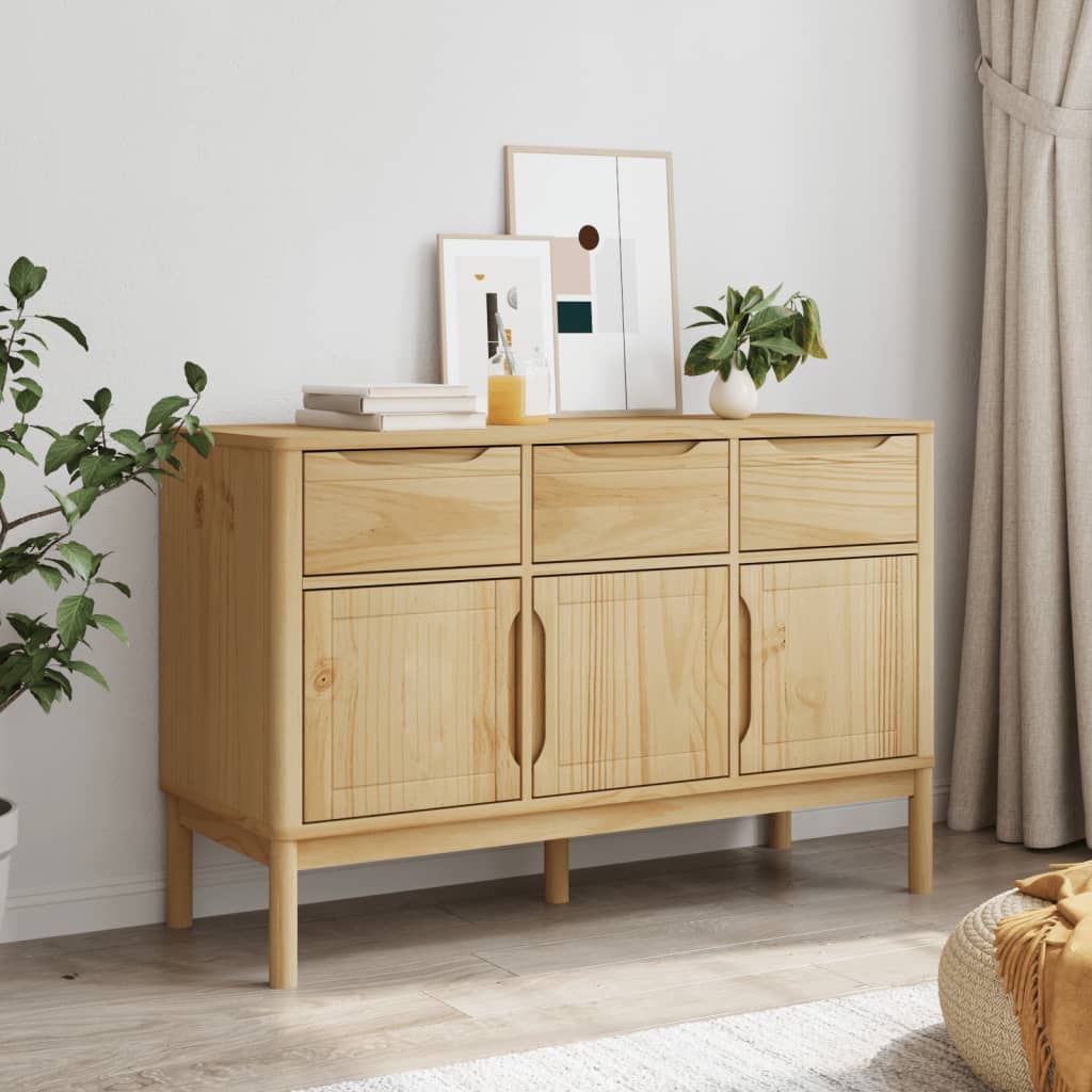 vidaXL Sideboard Storage Cabinet Home Living Room Furniture Solid Wood Pine