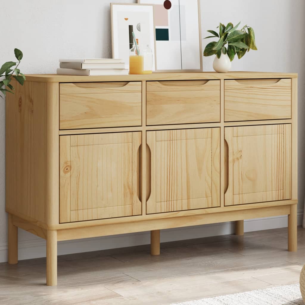 vidaXL Sideboard Storage Cabinet Home Living Room Furniture Solid Wood Pine