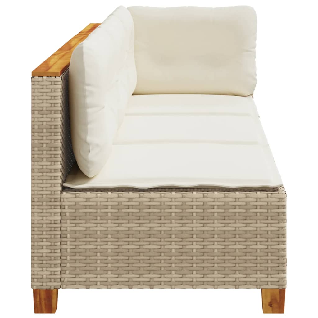 NNEVL Garden Sofa with Cushions 3-Seater Beige Poly Rattan-4