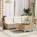 NNEVL Garden Sofa with Cushions 3-Seater Beige Poly Rattan-0