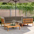 vidaXL 4 Piece Patio Pallet Sofa Set with Cushions Solid Wood Acacia