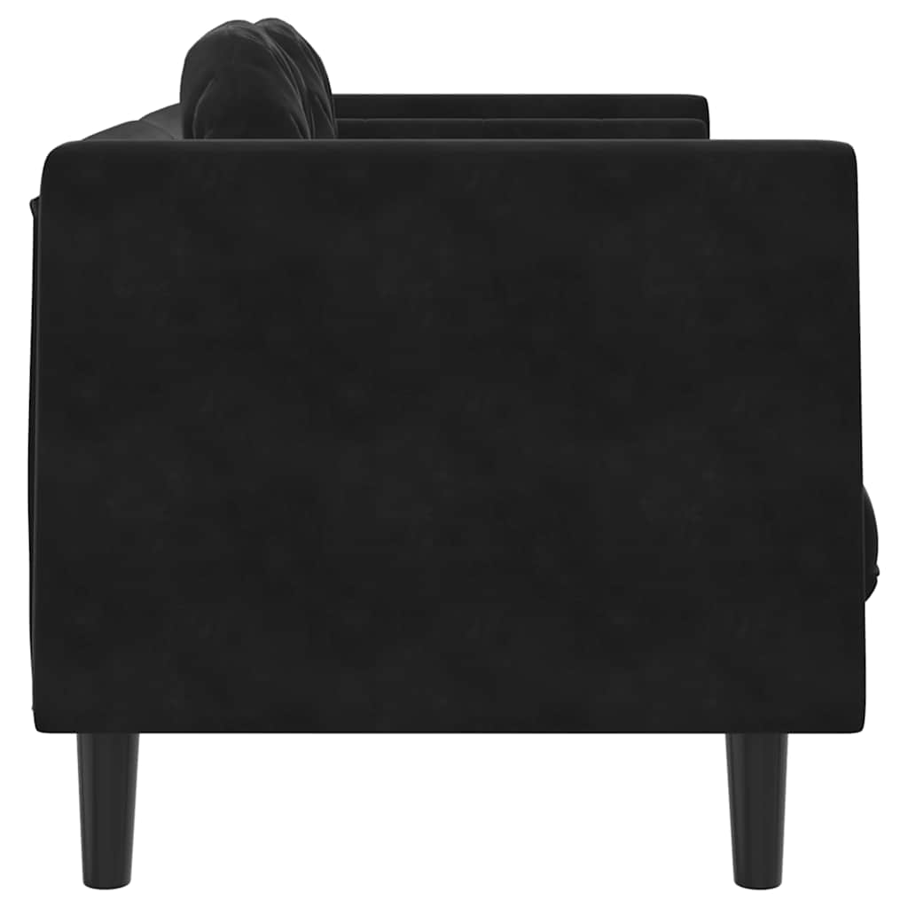 NNEVL Sofa with Cushions 2-Seater Black Velvet-4