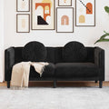 NNEVL Sofa with Cushions 2-Seater Black Velvet-0