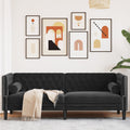 vidaXL Chesterfield Sofa with Bolsters 3-Seater Black Velvet