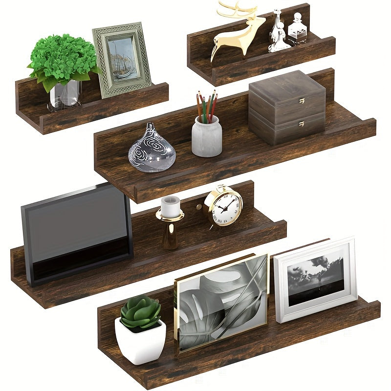 Wooden Floating Wall Shelf Set (5pcs)