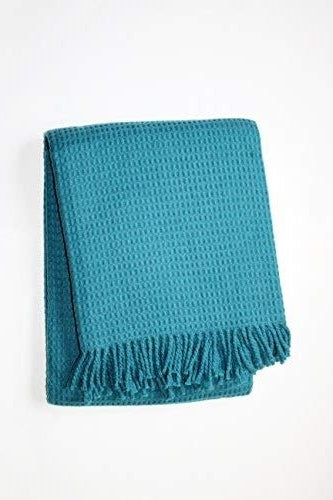 Jeté décoratif Basic gauffré ocean bleu