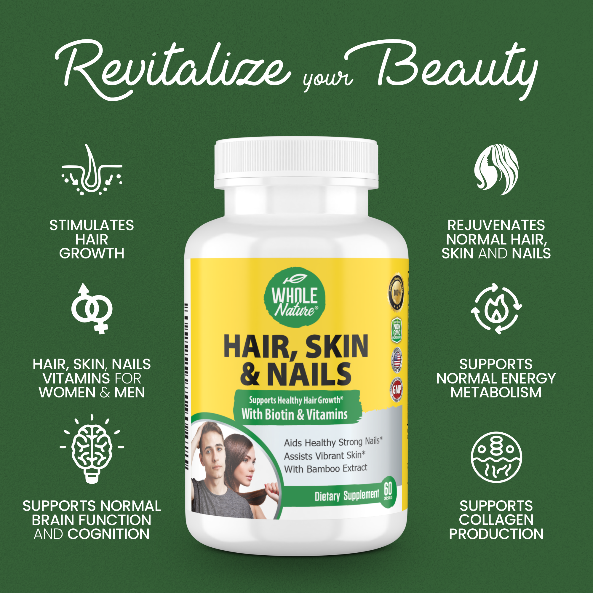 Whole Nature Hair Skin Nails Vitamins with MSM