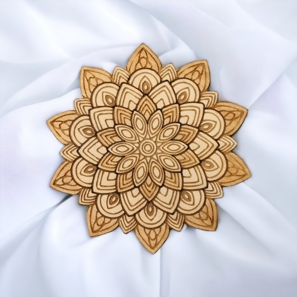 Set of 4 Mandala Wooden Coasters - Handmade Gift - Housewarming - Wood Kitchenware