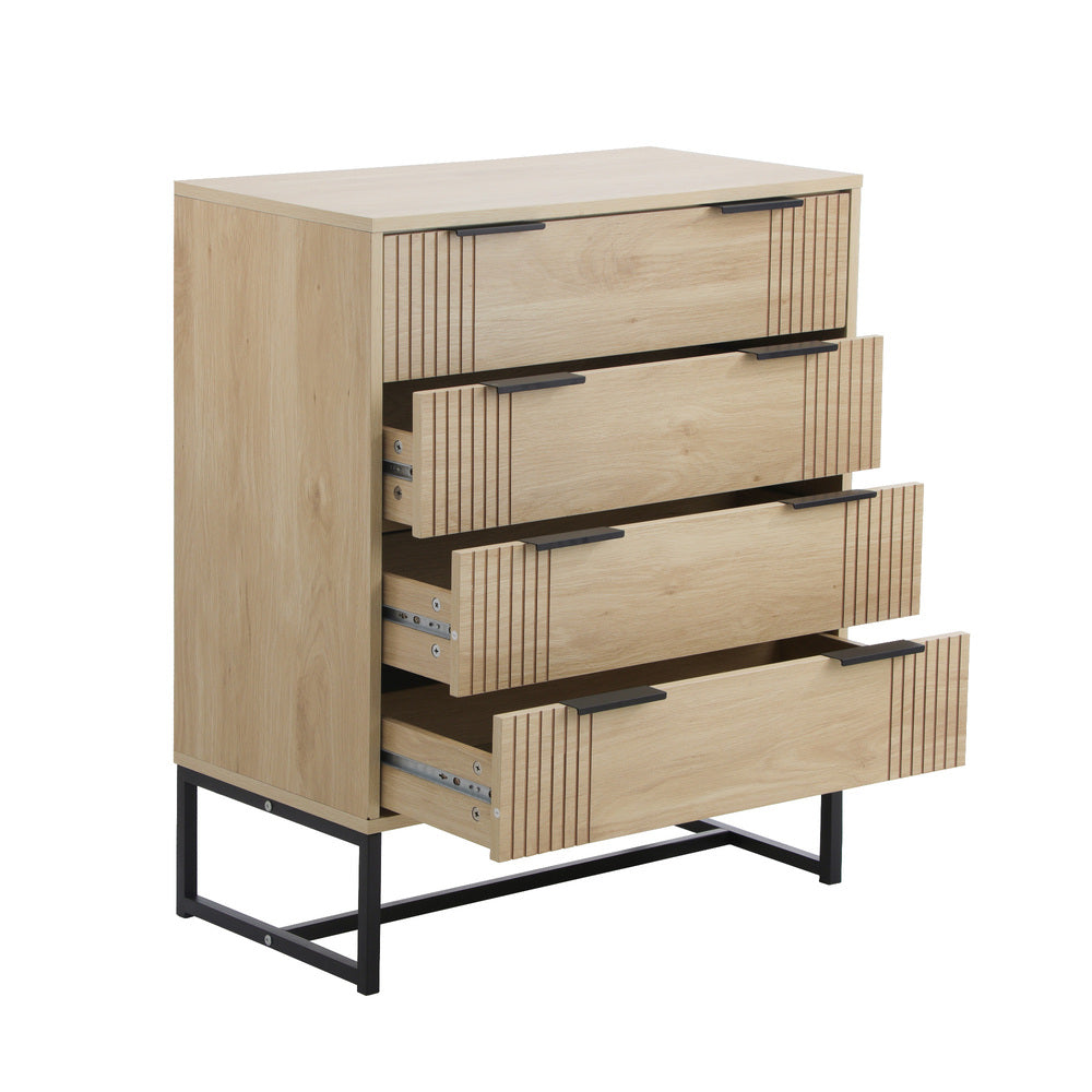 NNEED 4 Chest of Drawers Dresser Table Lowboy Natural