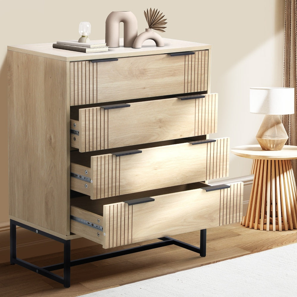 NNEED 4 Chest of Drawers Dresser Table Lowboy Natural