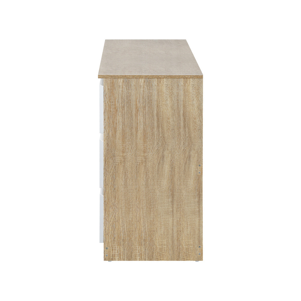 NNEED 6 Chest of Drawers Tallboy Cabinet Dresser Table Wooden White Furniture