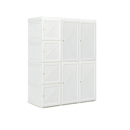 Foldable Closet Clothes Organizer with 8 Cubby Storage