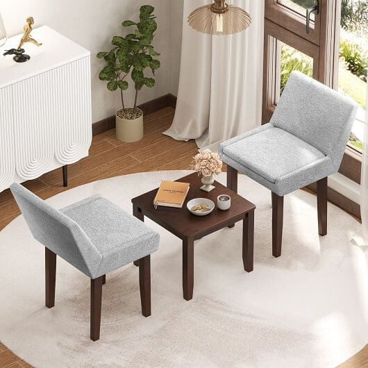 3-Piece Accent Table and Chair Set for Kitchen and Living Room-Brown & Gray