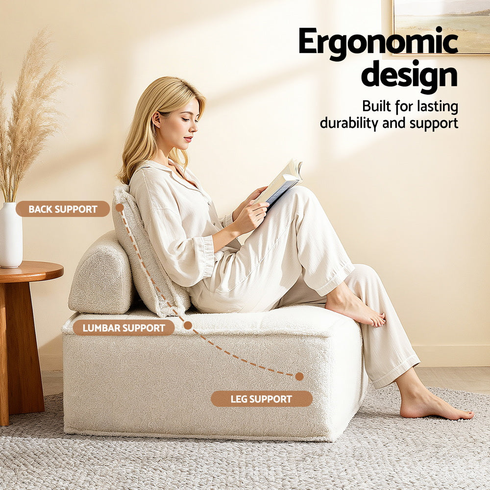 Artiss 3 Floor Sofa Lounge Chair with Pillow