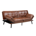 NNEED Sofa Bed Convertible Leather 3-Seater Brown-0