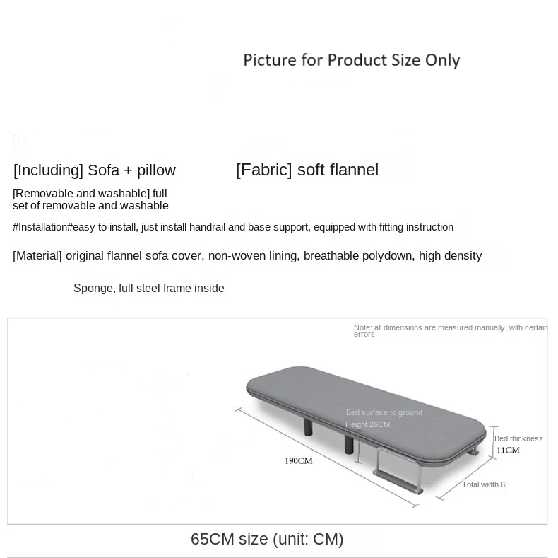 NNEOBA Orange Foldable Sofa Bed - Convertible Chair with Adjustable Height - Single Stool Design-2