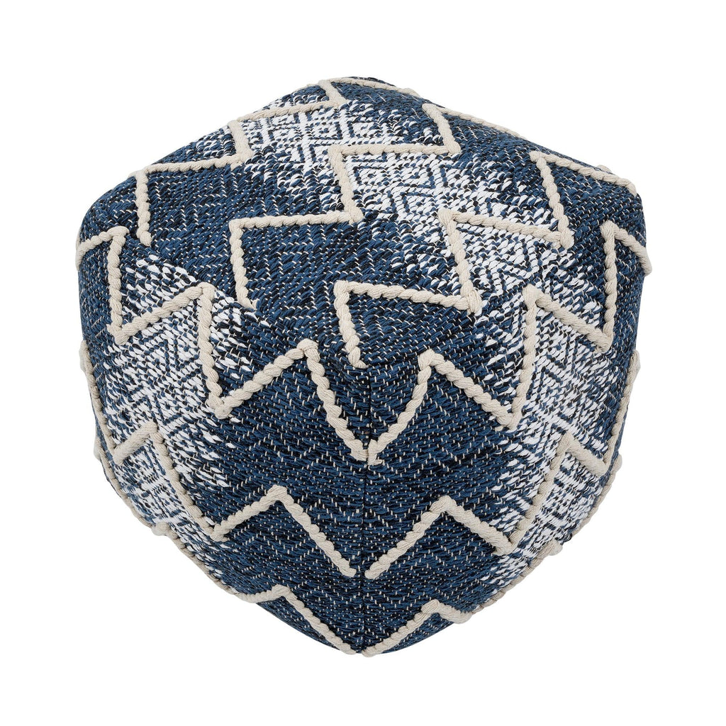 Canvello Grandcanyon 100% Cotton Pouf, Blue