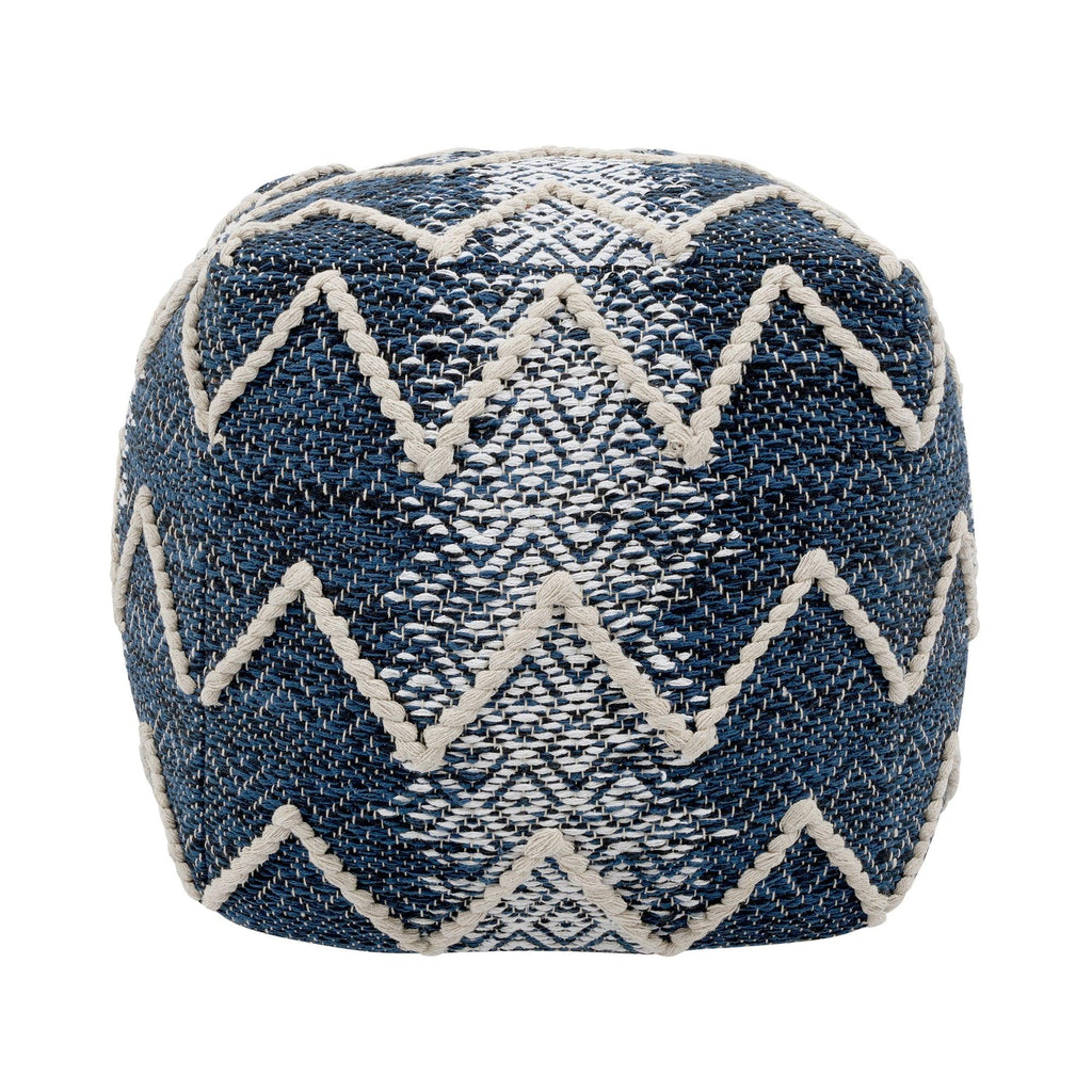 Canvello Grandcanyon 100% Cotton Pouf, Blue