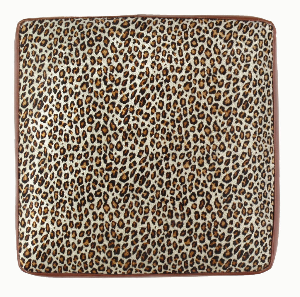 Canvello Leather Cube Square Ottoman - Made In U.S.A.